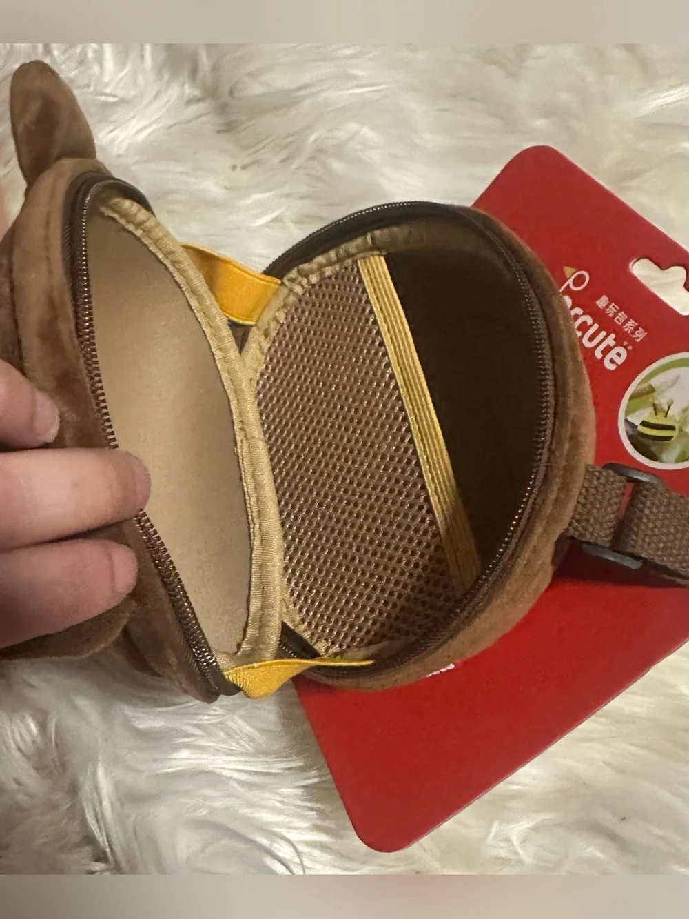Brown Plush Bear Coin Purse for Kids - Soft Animal Wallet